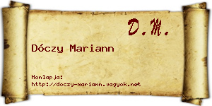 Dóczy Mariann névjegykártya
