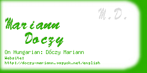 mariann doczy business card
